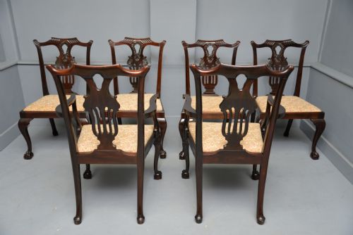 SET OF SIX CHIPPENDALE REVIVAL MAHOGANY DINING CHAIRS BY PHILLIPS JONES - ADDITIONAL PHOTO 12