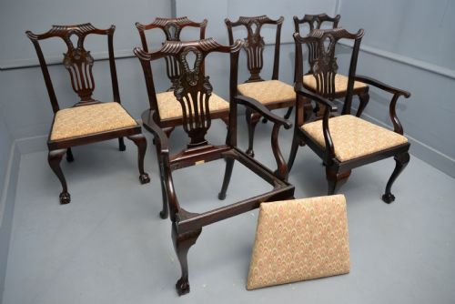 SET OF SIX CHIPPENDALE REVIVAL MAHOGANY DINING CHAIRS BY PHILLIPS JONES - ADDITIONAL PHOTO 16