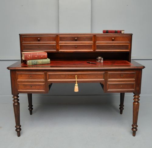 fig 1. Quality French 19th Century Leather Top Extending Rosewood Desk