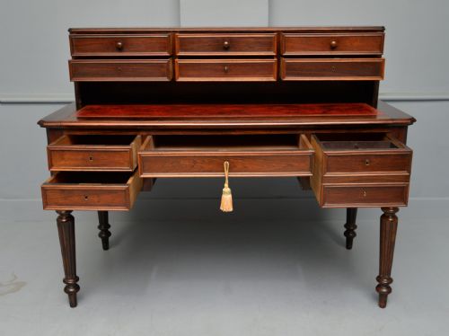 fig 3. Quality French 19th Century Leather Top Extending Rosewood Desk