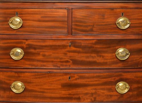 REGENCY MAHOGANY BOWFRONT CHEST OF DRAWERS - ADDITIONAL PHOTO 8