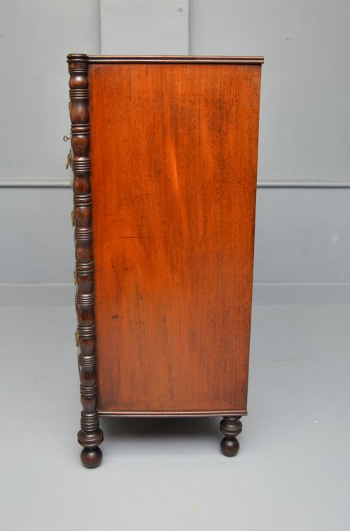 REGENCY MAHOGANY BOWFRONT CHEST OF DRAWERS - ADDITIONAL PHOTO 12