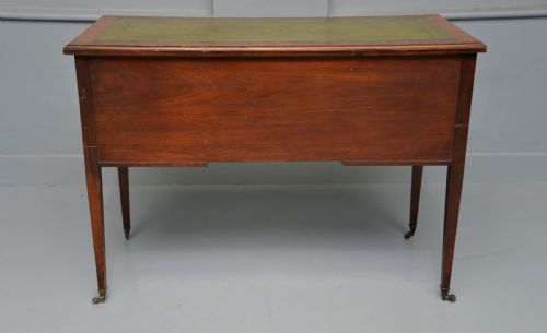 EDWARDIAN INLAID MAHOGANY LEATHER TOP WRITING DESK - ADDITIONAL PHOTO 10