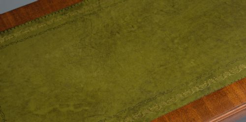 EDWARDIAN INLAID MAHOGANY LEATHER TOP WRITING DESK - ADDITIONAL PHOTO 13