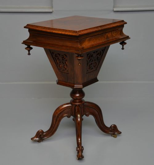 VICTORIAN BURRWALNUT SEWING WORK TABLE - ADDITIONAL PHOTO 1