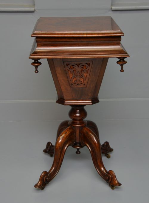VICTORIAN BURRWALNUT SEWING WORK TABLE - ADDITIONAL PHOTO 2