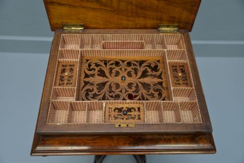 VICTORIAN BURRWALNUT SEWING WORK TABLE - ADDITIONAL PHOTO 8