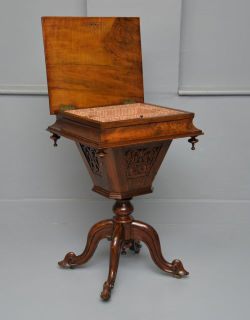 VICTORIAN BURRWALNUT SEWING WORK TABLE - ADDITIONAL PHOTO 12
