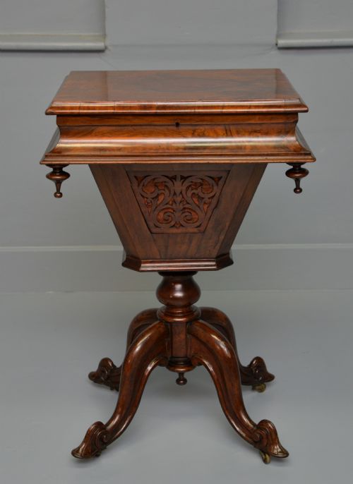 VICTORIAN BURRWALNUT SEWING WORK TABLE - ADDITIONAL PHOTO 15