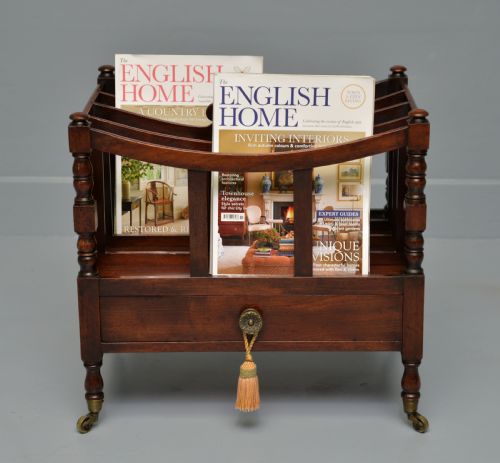 REGENCY MAHOGANY CANTERBURY MAGAZINE STAND RACK MUSIC STAND - ADDITIONAL PHOTO 1