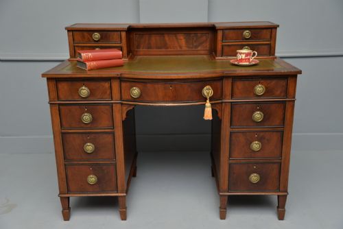 fig 2. Elegant Edwardian Mahogany Leather Top Writing Desk
