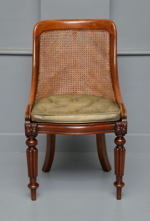 fig 1. William IV Mahogany Bergere Library Chair C1830