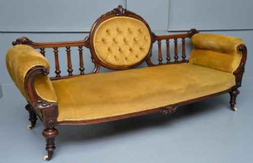 Victorian Walnut Show Frame Sofa