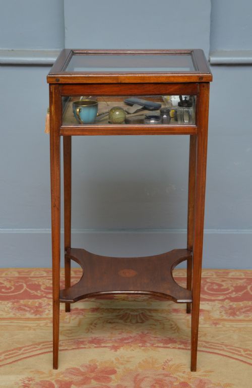 EDWARDIAN SHERATON STYLE MAHOGANY BIJOUTERIE TRINKET DISPLAY TABLE - ADDITIONAL PHOTO 4