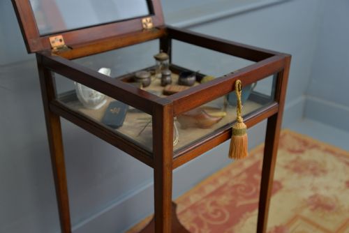 EDWARDIAN SHERATON STYLE MAHOGANY BIJOUTERIE TRINKET DISPLAY TABLE - ADDITIONAL PHOTO 10