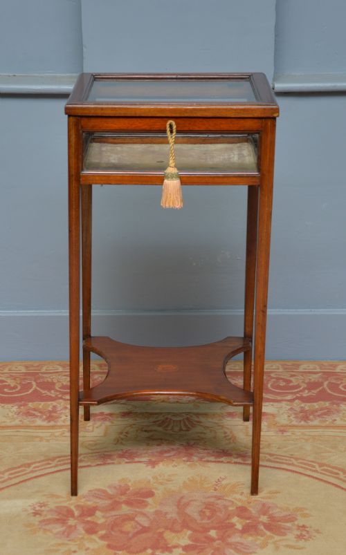 EDWARDIAN SHERATON STYLE MAHOGANY BIJOUTERIE TRINKET DISPLAY TABLE - ADDITIONAL PHOTO 13