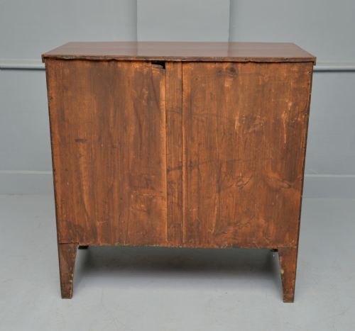 LATE GEORGIAN FLAME MAHOGANY SMALL BOWFRONT CHEST OF DRAWERS - ADDITIONAL PHOTO 8