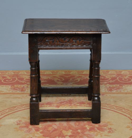 17TH CENTURY CARVED OAK JOINT STOOL - ADDITIONAL PHOTO 4