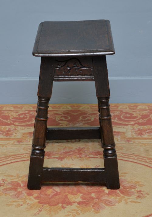 17TH CENTURY CARVED OAK JOINT STOOL - ADDITIONAL PHOTO 6