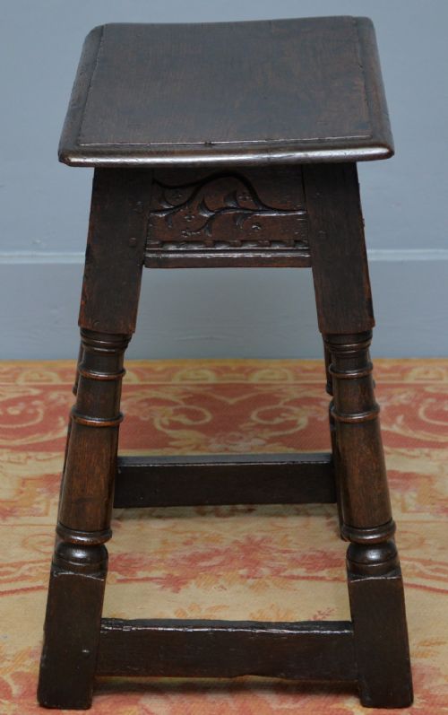 17TH CENTURY CARVED OAK JOINT STOOL - ADDITIONAL PHOTO 7