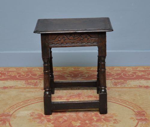 17TH CENTURY CARVED OAK JOINT STOOL - ADDITIONAL PHOTO 8