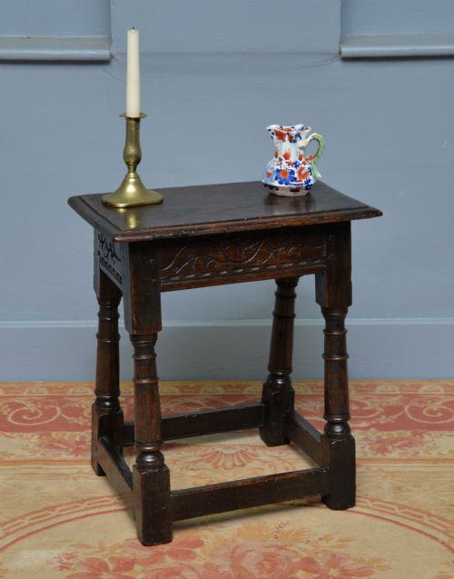 17TH CENTURY CARVED OAK JOINT STOOL - ADDITIONAL PHOTO 10