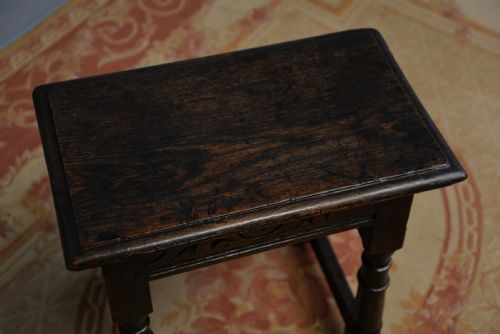 17TH CENTURY CARVED OAK JOINT STOOL - ADDITIONAL PHOTO 14