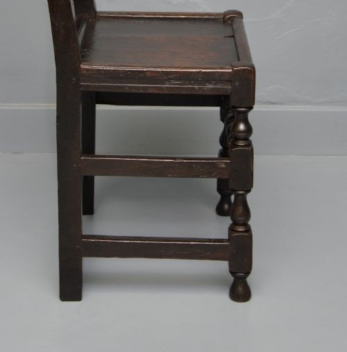 17TH CENTURY CARVED OAK JOINT BACKSTOOL SIDE CHAIR - ADDITIONAL PHOTO 10