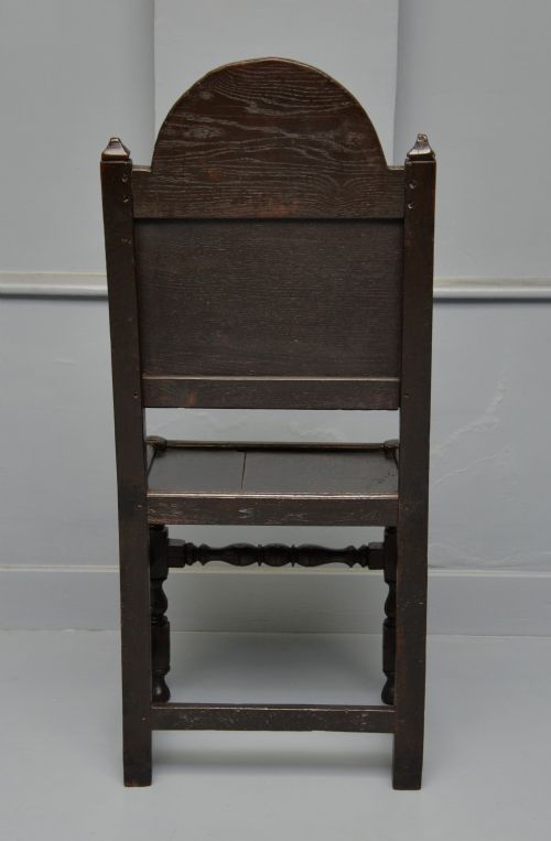 17TH CENTURY CARVED OAK JOINT BACKSTOOL SIDE CHAIR - ADDITIONAL PHOTO 11
