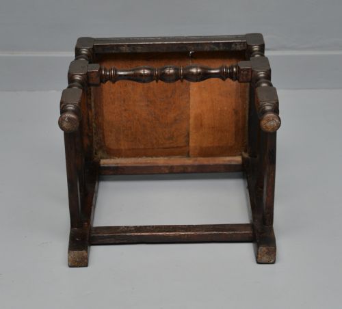 17TH CENTURY CARVED OAK JOINT BACKSTOOL SIDE CHAIR - ADDITIONAL PHOTO 15