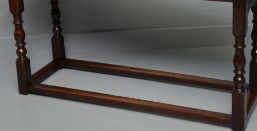 ANTIQUE REFECTORY STYLE SOLID OAK SLIM HALL SIDE TABLE - ADDITIONAL PHOTO 12