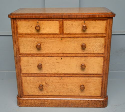 STUNNING RARE FINE VICTORIAN SATINWOOD EMBELLISHED CHEST OF DRAWERS - ADDITIONAL PHOTO 3