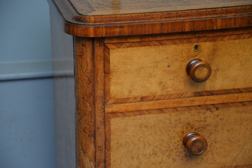 STUNNING RARE FINE VICTORIAN SATINWOOD EMBELLISHED CHEST OF DRAWERS - ADDITIONAL PHOTO 6