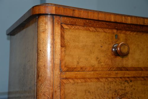 STUNNING RARE FINE VICTORIAN SATINWOOD EMBELLISHED CHEST OF DRAWERS - ADDITIONAL PHOTO 8