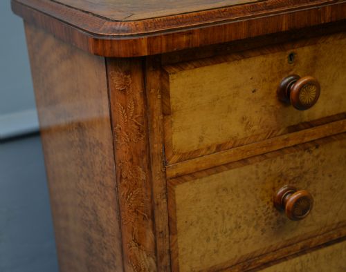 STUNNING RARE FINE VICTORIAN SATINWOOD EMBELLISHED CHEST OF DRAWERS - ADDITIONAL PHOTO 22