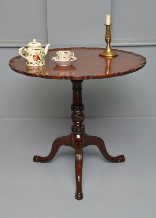 FINE GEORGE III 18TH CENTURY MAHOGANY PIE CRUST TILT TOP TRIPOD TABLE - ADDITIONAL PHOTO 2