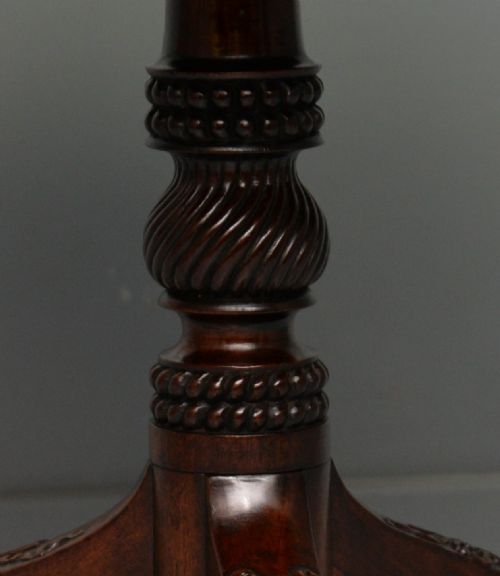 FINE GEORGE III 18TH CENTURY MAHOGANY PIE CRUST TILT TOP TRIPOD TABLE - ADDITIONAL PHOTO 6