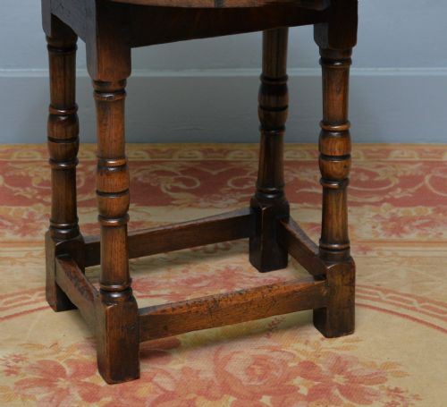 ANTIQUE 17TH CENTURY STYLE OAK DROPLEAF SIDE OCCASIONAL TABLE - ADDITIONAL PHOTO 5