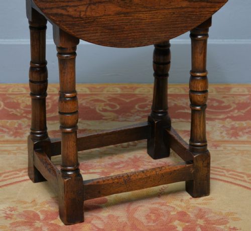 ANTIQUE 17TH CENTURY STYLE OAK DROPLEAF SIDE OCCASIONAL TABLE - ADDITIONAL PHOTO 8