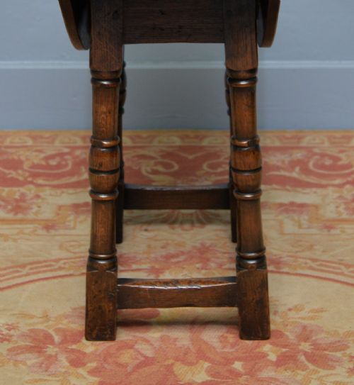 ANTIQUE 17TH CENTURY STYLE OAK DROPLEAF SIDE OCCASIONAL TABLE - ADDITIONAL PHOTO 10