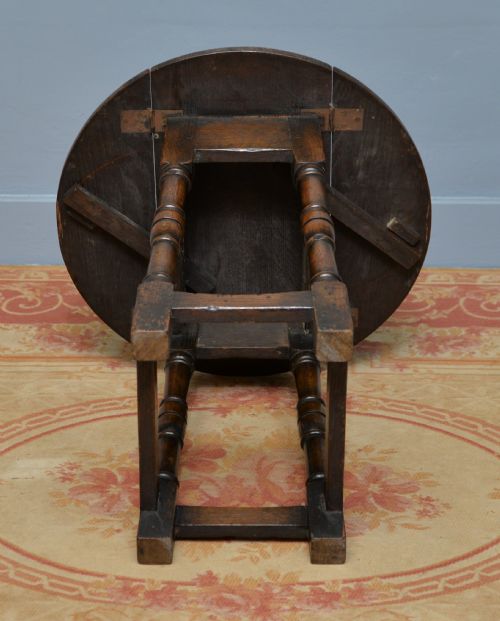 ANTIQUE 17TH CENTURY STYLE OAK DROPLEAF SIDE OCCASIONAL TABLE - ADDITIONAL PHOTO 15