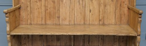 CHARMING 19TH CENTURY STRIPPED PINE SETTLE - ADDITIONAL PHOTO 8