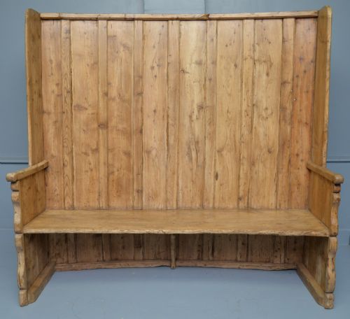 CHARMING 19TH CENTURY STRIPPED PINE SETTLE - ADDITIONAL PHOTO 9