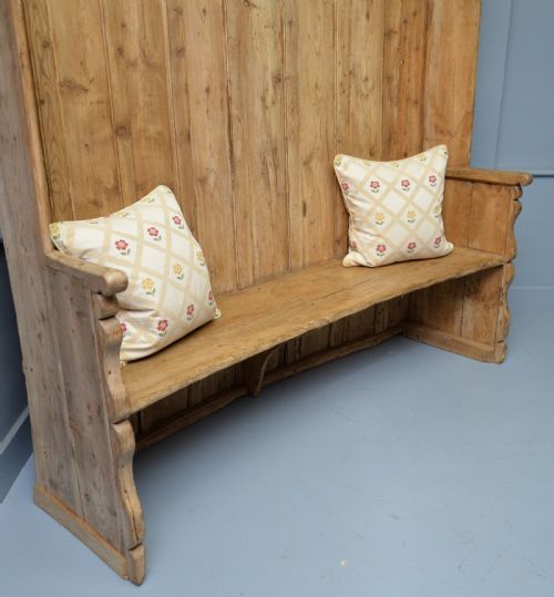 CHARMING 19TH CENTURY STRIPPED PINE SETTLE - ADDITIONAL PHOTO 21