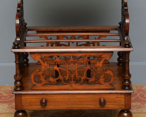 ELEGANT VICTORIAN BURR WALNUT CANTERBURY WHATNOT TABLE - ADDITIONAL PHOTO 11