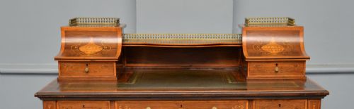 SHERATON REVIVAL INLAID ROSEWOOD LADIES WRITING TABLE DESK - ADDITIONAL PHOTO 4