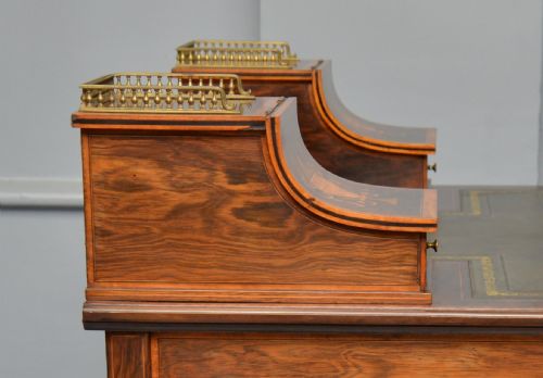SHERATON REVIVAL INLAID ROSEWOOD LADIES WRITING TABLE DESK - ADDITIONAL PHOTO 7