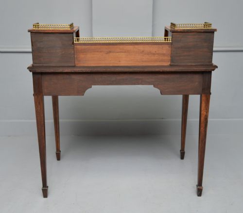 SHERATON REVIVAL INLAID ROSEWOOD LADIES WRITING TABLE DESK - ADDITIONAL PHOTO 8