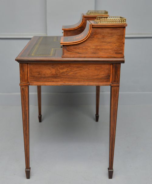 SHERATON REVIVAL INLAID ROSEWOOD LADIES WRITING TABLE DESK - ADDITIONAL PHOTO 9