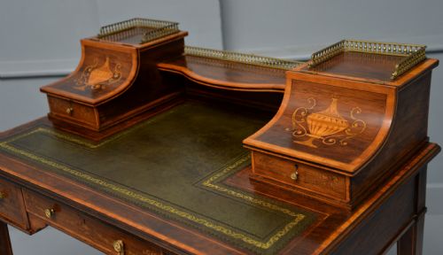 SHERATON REVIVAL INLAID ROSEWOOD LADIES WRITING TABLE DESK - ADDITIONAL PHOTO 19